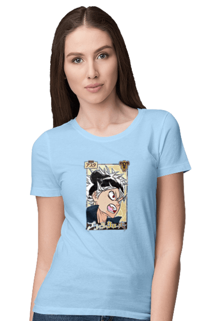 Women's t-shirt with prints Black Clover Asta. Anime, asta, black clover, manga, wizard king. 2070702