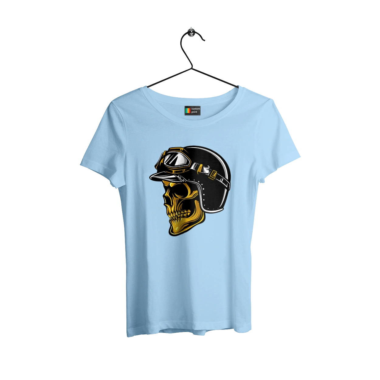 Skull in a motorcycle helmet