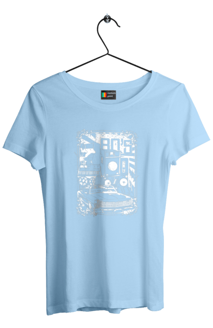 Women`s t-shirt with prints 80 E, Machine And Music. 80, 80s, machine, music. 2070702