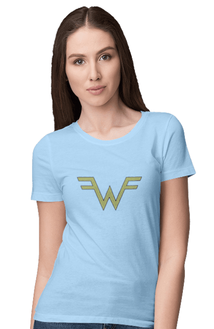 Women's t-shirt with prints Weezer. Alternative rock, group, indie rock, music, pop rock, power pop, rock, weezer. 2070702