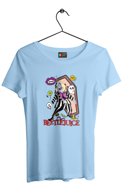 Women's t-shirt with prints Beetlejuice. Beetlejuice, comedy, ghost, horror, movie, tim burton, warner bros. 2070702