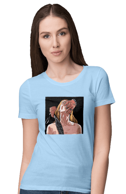 Women`s t-shirt with prints Girl Captive Man With Whips. Passion, suck, whip. 2070702
