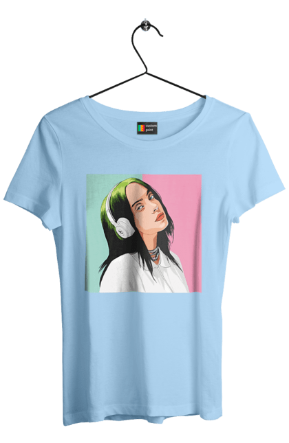 Футболка жіноча з принтом "Billie Eilish". Активістка, біллі айліш, мизукант, права, співачка, тварини. 2070702