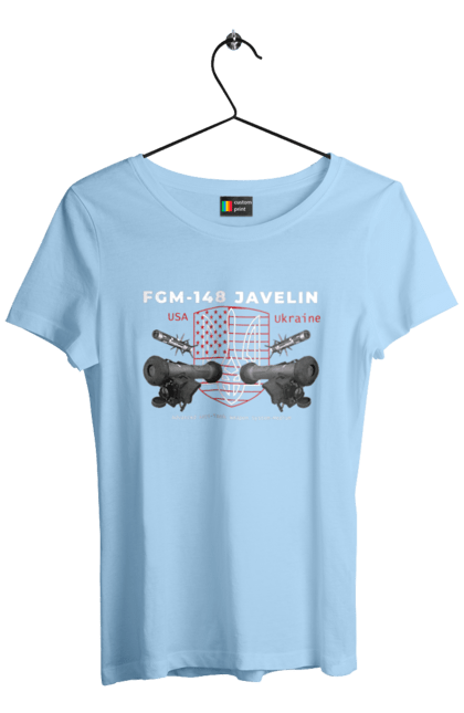 Women`s t-shirt with prints FGM 148 Javelin. Caesar, himars, javelin, nlaw, patriot, weapons, zaluzhny. 2070702