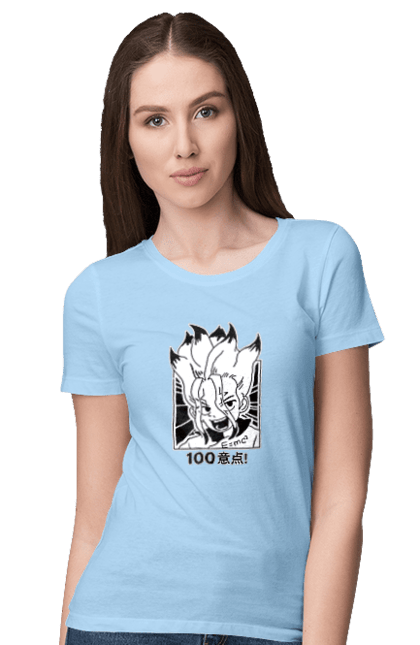 Women's t-shirt with prints Dr. Stone Senku. Anime, dr. stone, ishigami, manga, senku, senku ishigami. 2070702