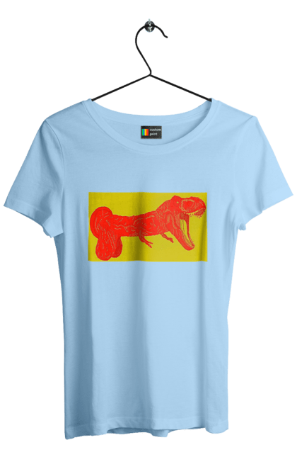 Футболка жіноча з принтом "Член Динозавр". Динозавр, писюн, член. 2070702