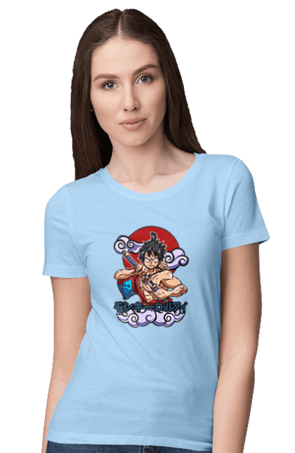 Women's t-shirt with prints One Piece Luffy. Anime, luffy, manga, monkey de luffy, one piece, pirates. 2070702