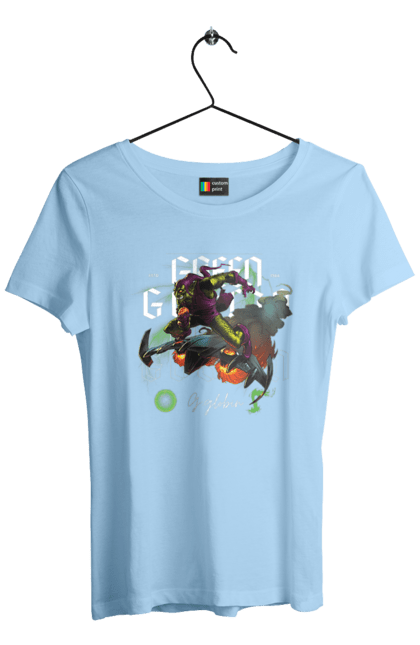 Women's t-shirt with prints Green Goblin. Comic, green goblin, marvel, marvel, spider man, supervillain, villain. 2070702