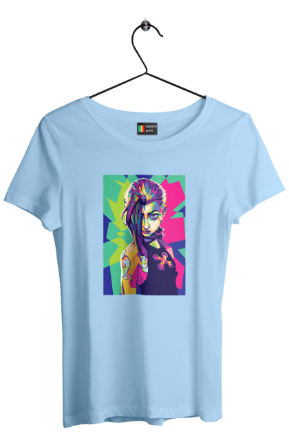 Women's t-shirt with prints Arcane. Animated series, arcane, fantasy, fortiche, jinx, league of legends, riot games, wai. 2070702