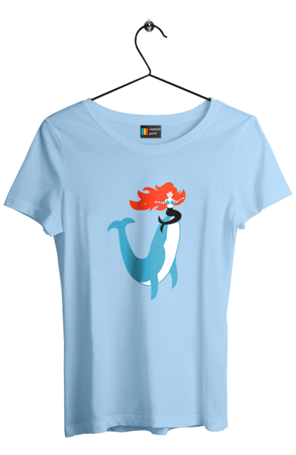 Women`s t-shirt with prints Mermaid And Whale. Mermaid, sea, whale. 2070702