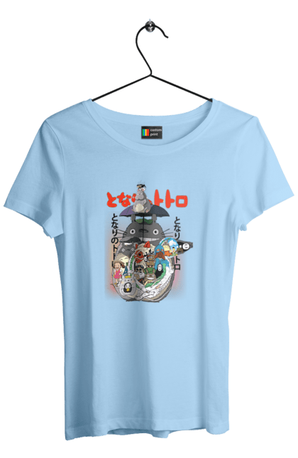 Women's t-shirt with prints Totoro. Adventures, anime, comedy drama, fantasy, film, my neighbor totoro, tv series. 2070702