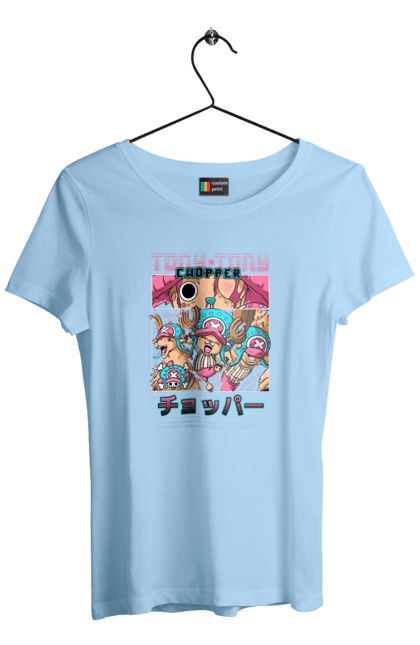 Women's t-shirt with prints One Piece Tony Tony Chopper. Adventures, anime, fantasy, light novel, manga, one piece, tony tony chopper, tv series. 2070702