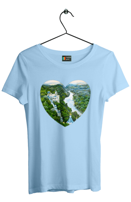 Women`s t-shirt with prints Святогорская лавра. Church, donetsk region, forest, landscape, monastery, river, svyatogorsk, ukraine. 2070702