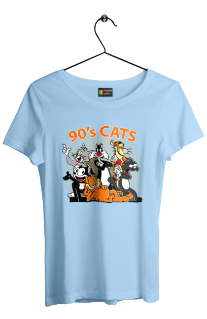 Women's t-shirt with prints 90s Cats Cartoons. Animated series, cartoon, cat, cats, garfield, tom. 2070702