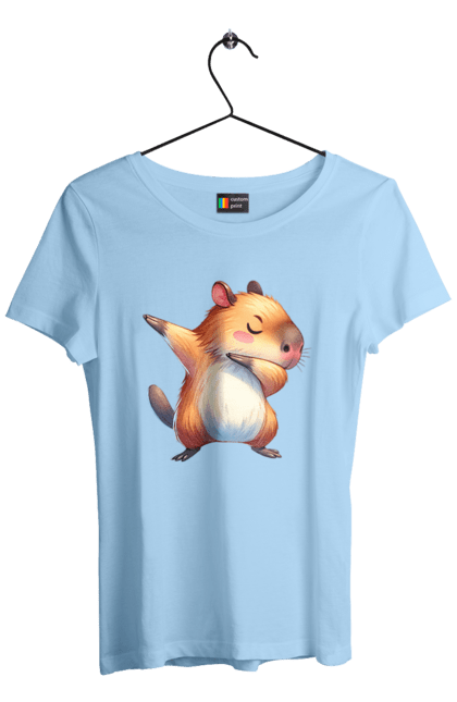 Women's t-shirt with prints Capybara. Animal, capybara, rodent. 2070702