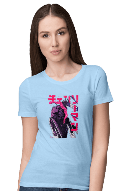 Women's t-shirt with prints Chainsaw Man. Anime, chainsaw man, demon, denji, manga, pochita, shonen. 2070702