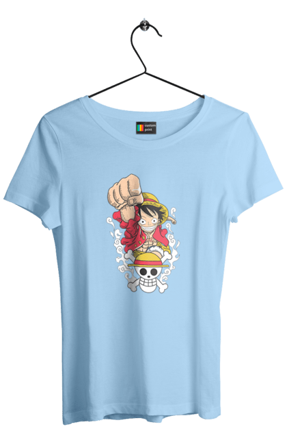 Women's t-shirt with prints One Piece Luffy. Anime, luffy, manga, monkey de luffy, one piece, pirates. 2070702