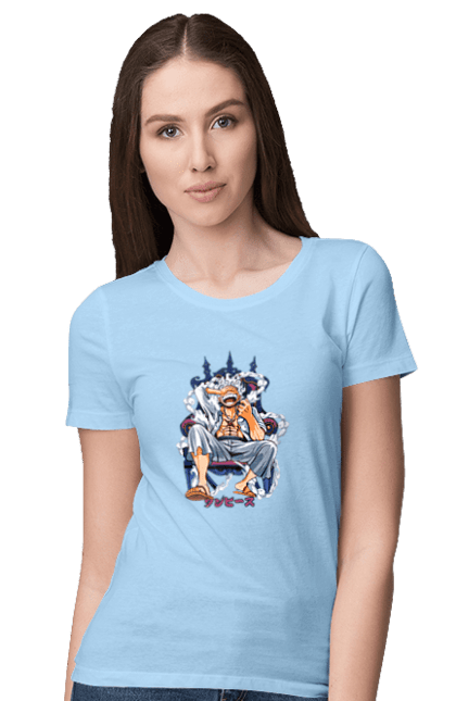 Women's t-shirt with prints One Piece Luffy. Anime, luffy, manga, monkey de luffy, one piece, pirates. 2070702