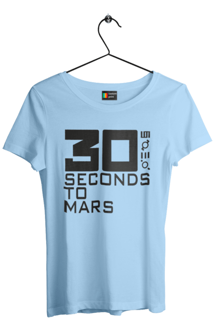 Women's t-shirt with prints Thirty Seconds to Mars. 30 seconds, 30 seconds mars, alternative rock, group, hard rock, music, rock, seconds to mars, thirty seconds. 2070702