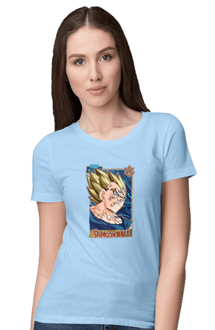 Футболка женская с принтом Жемчуг дракона Вегета. Anime, dragon ball, goku, majin vegeta, manga, vegeta, аниме, вегета, жемчуг дракона, манга. 2070702