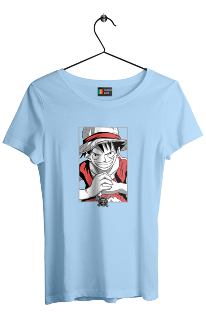 Women's t-shirt with prints One Piece Luffy. Anime, luffy, manga, monkey de luffy, one piece, pirates. 2070702