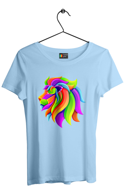 Women's t-shirt with prints Lion. Animal, art, bright, king of beasts, lion, lion, mane, picture. 2070702