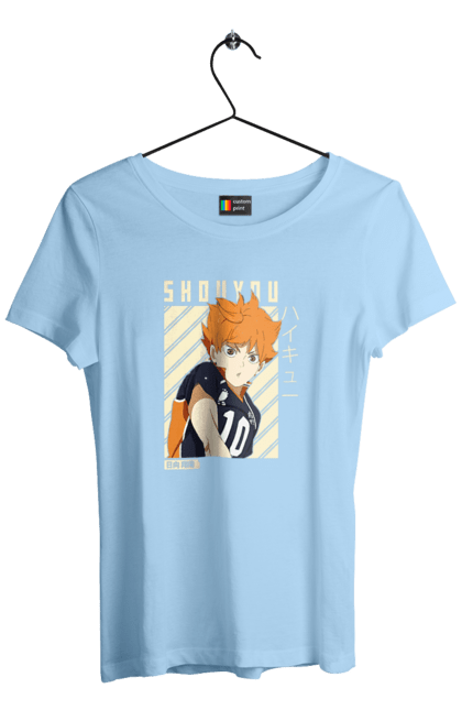 Футболка жіноча з принтом "Волейбол!! Хіната". Anime, haikyu, hinata, manga, shoyo hinata, аніме, волейбол, манга, хіната, шьо хіната. 2070702