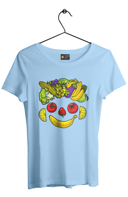 Women`s t-shirt with prints Hls Smile. Healthy, smile, vegetable. 2070702