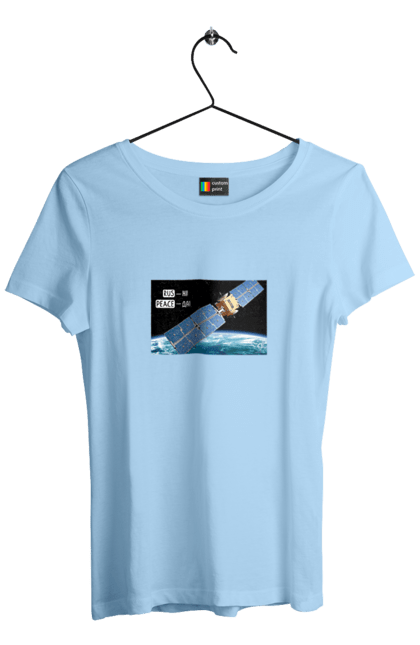 Women`s t-shirt with prints Comsos for donations. Army assistance, back, cards, companion for donations, fiction, russian cunt, space, war, win. 2070702