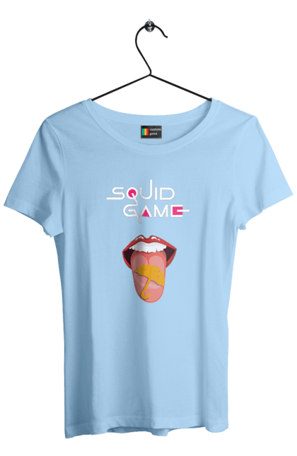 Women`s t-shirt with prints Squid Game. Dalgona, netflix, squid game, sugar honeycombs, tv series. 2070702