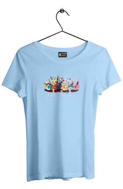 Women`s t-shirt with prints Evolution Pokemon. Anime, for children, game, manga, pocket monster, pokemon, to catch pokemon, video game, video game heroes. 2070702