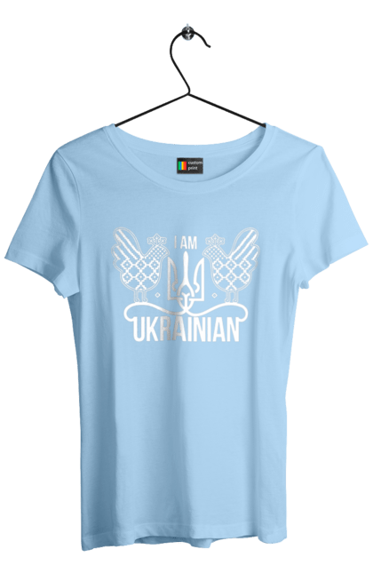 Women`s t-shirt with prints I am Ukrainian. Embroidery, i am ukrainian, like zelensky`s, patriotic. 2070702