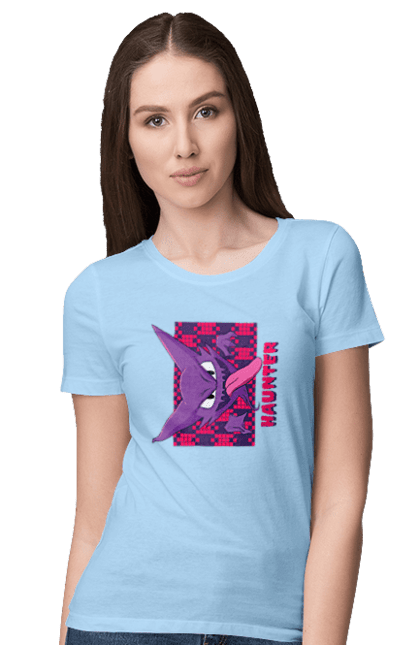 Women's t-shirt with prints Haunter. Anime, games, haunter, nintendo, pokemon, pokemon go. 2070702