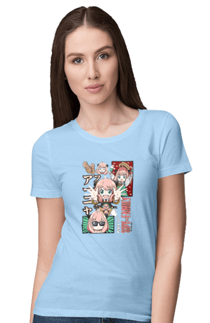 Women's t-shirt with prints Spy x Family Anya. Anime, anya, loid, manga, spy x family, yor. 2070702