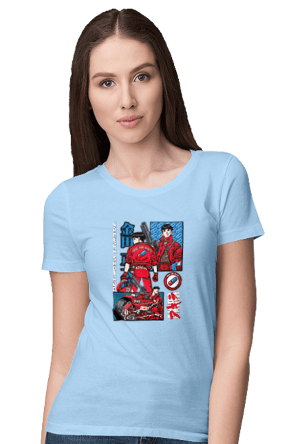 Women's t-shirt with prints Akira Shotaro Kaneda. Akira, anime, cyberpunk, manga, shotaro kaneda. 2070702