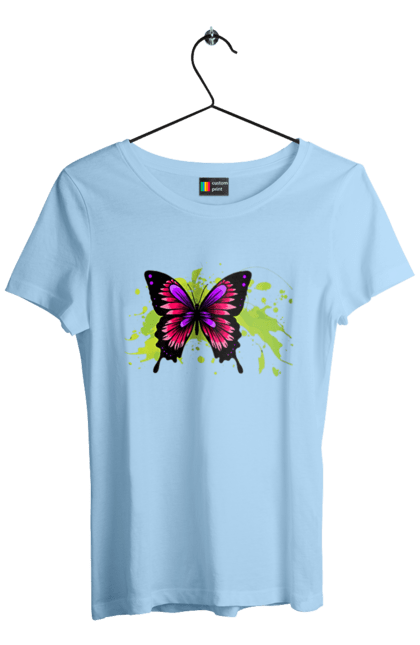 Футболка жіноча з принтом "Рожевий Метелик". Метелик. 2070702