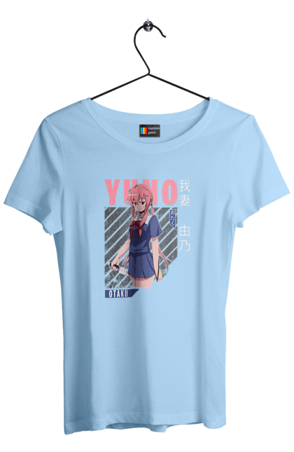 Women's t-shirt with prints Future Diary Yuno Gasai. Anime, future diary, manga, survival game, yandere, yuno gasai. 2070702