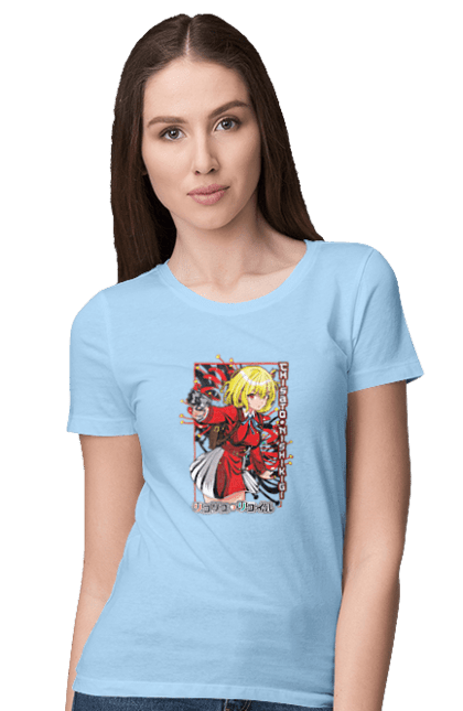 Women's t-shirt with prints Lycoris Recoil Chisato Nishikigi. Agent, anime, chisato nishikigi, lycoris recoil, manga. 2070702