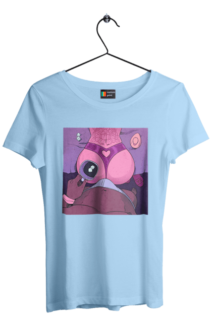 Футболка женская с принтом Утренний Кофе С Жопкой. Голая, жопа, кофе, трусы. 2070702