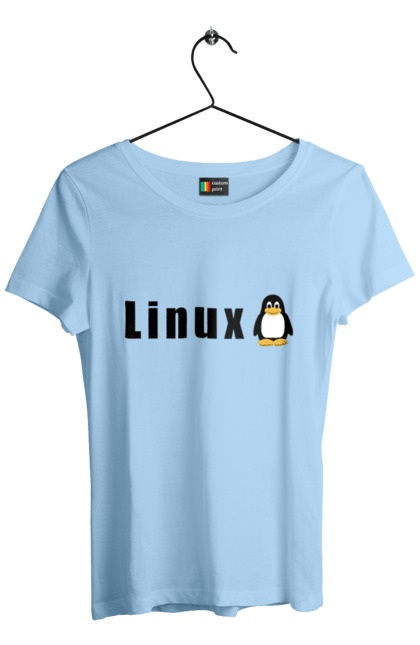 Футболка жіноча з принтом "Linux". Linux, адміністратор, айті, айтішник, безкоштовна, безкоштовно, вільна, доступність, комерційна, незалежність, операційна система, ос, пінгвін, програміст, програмне забезпечення, свобода, сервер, сисадмін, система, системний адміністратор, софт, текст, чорний. 2070702