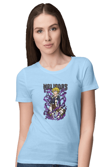 Women's t-shirt with prints Seven Deadly Sins Meliodas. Anime, dragon sin, manga, meliodas, seven deadly sins. 2070702