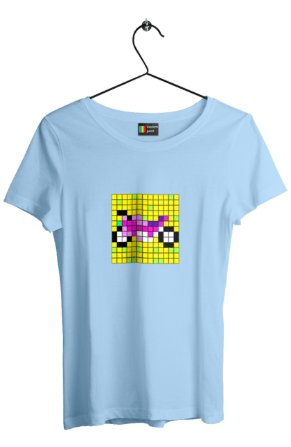 Women`s t-shirt with prints Pixel Bike. Bike, bright, color, motorcycle, pixel. 2070702