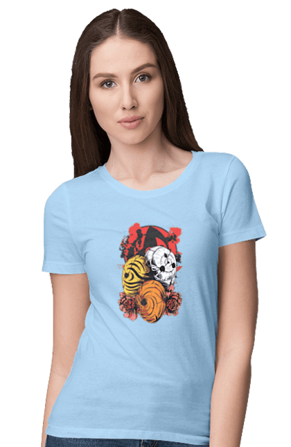 Women's t-shirt with prints Naruto Obito Uchiha. Anime, character, manga, naruto, ninja, obito, obito uchiha, tv series, uchiha. 2070702