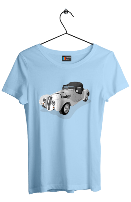 Women`s t-shirt with prints Car. Auto, car, classic, old, old machine. 2070702