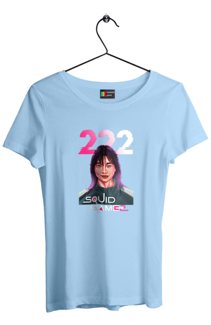 Women`s t-shirt with prints Squid Game Kim Jun hee. 222, kim chun hee, kim jun hee, kim jun-hee, netflix, player 222, squid game, tv series. 2070702