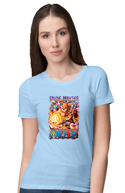 Women's t-shirt with prints One Piece Portgas D. Ace. Anime, fire fist, gol d. ace, manga, one piece, portgas d. ace, straw hat pirates. 2070702