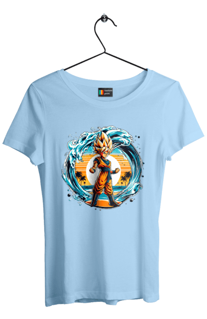 Women's t-shirt with prints Dragon Ball Son Goku. Anime, dragon ball, goku, manga, son goku, tv series. 2070702