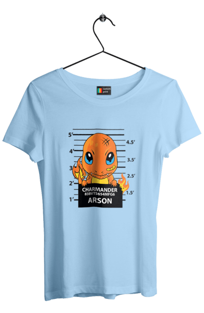 Women's t-shirt with prints Pokemon Charmander. Anime, charmander, games, nintendo, pokemon, pokemon go. 2070702