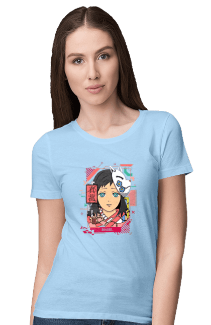 Women's t-shirt with prints Demon Slayer Makomo. Anime, demon slayer, kimetsu no yaiba, makomo, manga, serial. 2070702