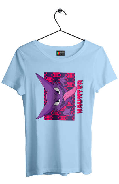 Women's t-shirt with prints Haunter. Anime, games, haunter, nintendo, pokemon, pokemon go. 2070702